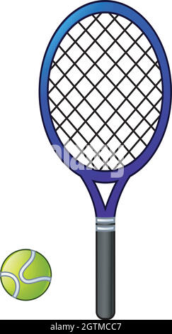 Tennis racket and ball on a white background Stock Vector
