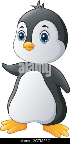 Cute penguin cartoon isolated on white background Stock Vector