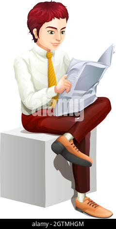 A businessman reading Stock Vector