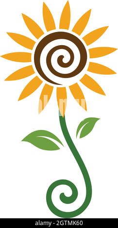 Sunflower logo icon vector Stock Vector