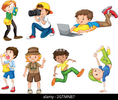 Set of male character Stock Vector