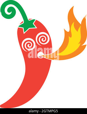 Chili logo icon vector illustration design Stock Vector