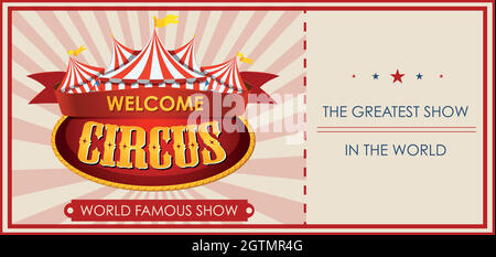 Circus, fun fair, amusement park theme template Stock Vector