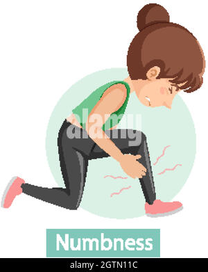 Cartoon character with numbness symptoms Stock Vector