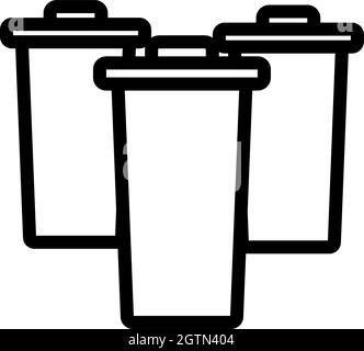 Garbage Containers With Separated Trash Icon Stock Vector