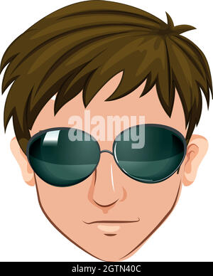 A head of a man with glasses Stock Vector