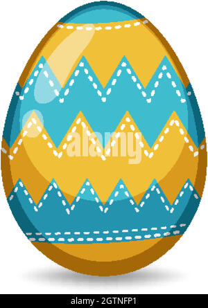 Easter theme with decorated egg in colorful patterns Stock Vector