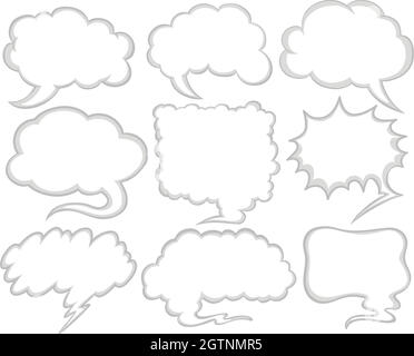 Speech bubbles in different shapes Stock Vector