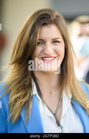 French minister Marlene Schiappa smiles during the summer 'University' called 'Campus 2021' organised by presidential party LREM (La Republique en Marche) in Avignon, southern France, on October 2, 2021. Photo by Eliot Blondet/ABACAPRESS.COM Stock Photo