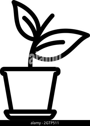 Plant In Flower Pot Icon Stock Vector