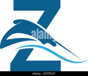 Letter Z with stingray icon logo template illustration Stock Vector