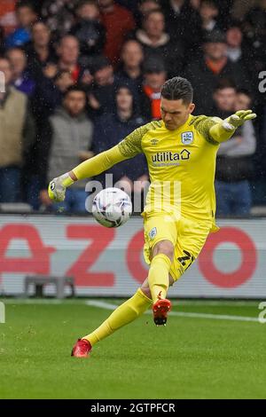 Lee Nicholls #21 of Huddersfield Town warms up before the game Stock ...