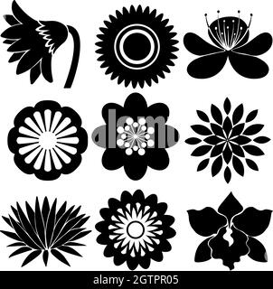 Floral designs in black colors Stock Vector