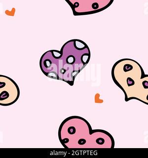 Pink background with hearts. Pattern for wrapping paper.  Stock Vector