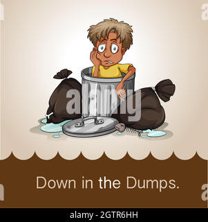 Down in the dumps Stock Vector