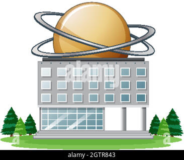 Science building on white background Stock Vector