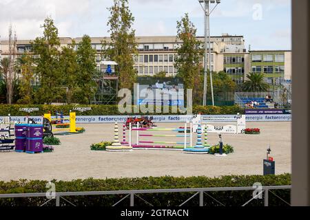 Real Club de Polo during the CSIO Barcelona: Longines FEI jumping Nations Cup at Real Club de Polo of Barcelona. Stock Photo