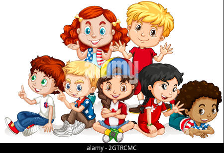 cute little boys friends together cartoon characters vector illustration  Stock Vector Image & Art - Alamy