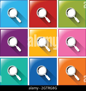 Magnifying glass icons Stock Vector