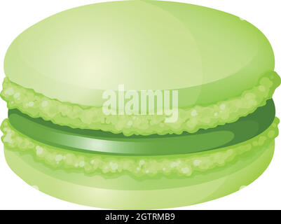 Green macaron with cream Stock Vector