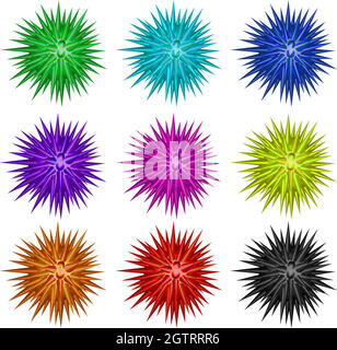 Colorful balls with spikes Stock Vector