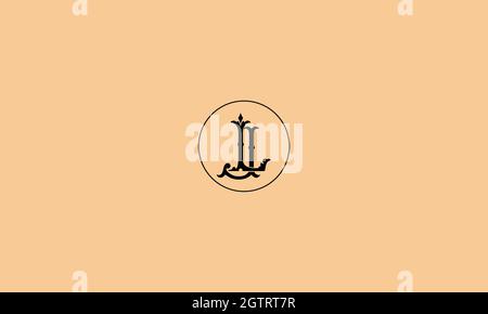 letters jl logo design with negative space effect for illustration use Stock Vector