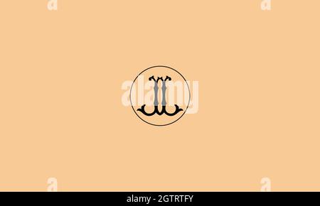 letters jj logo design with negative space effect for illustration use Stock Vector