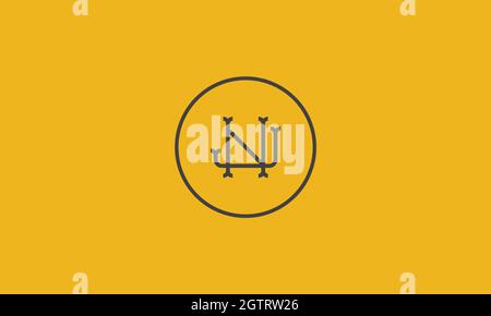 letters jn logo design with negative space effect for illustration use Stock Vector