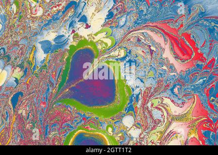 Illustration of a messy pattern with various bright colors Stock Photo