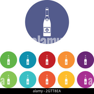Champagne set icons Stock Vector