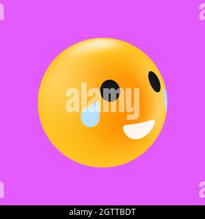 Face with Tears of Joy. Emoticon Reaction in Social Media. Isolated Element for Messaging. Vector illustration Stock Vector