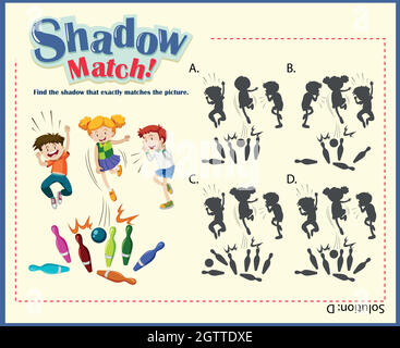 Shadow matching game template illustration Stock Vector Image & Art - Alamy