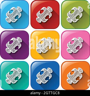 Buttons with mathematical figure Stock Vector