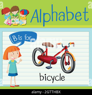 Flashcard letter B is for bicycle Stock Vector