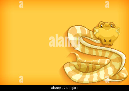 Background template design with plain color wall and snake Stock Vector