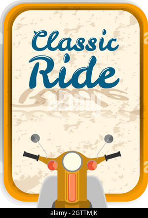 Poster design with classic ride Stock Vector