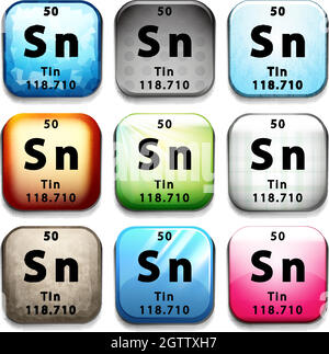The Tin element Stock Vector