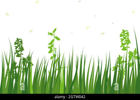 Green Grass Meadow Stock Vector
