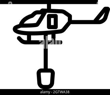 Fire Service Helicopter Icon Stock Vector