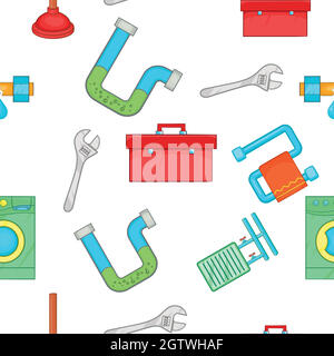 Toilet pattern, cartoon style Stock Vector