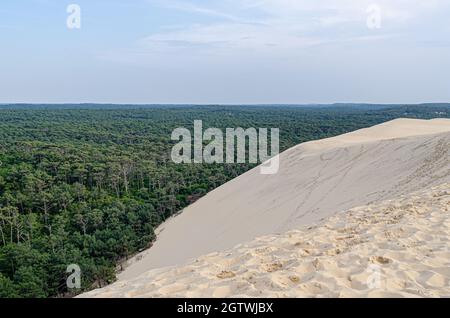 The Dune of Pilat, also called Grande Dune du Pilat, the tallest sand dune in Europe. Stock Photo