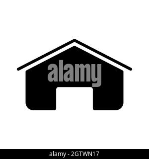 Farm barn vector glyph icon. Farm animal sign Stock Vector