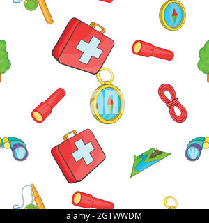 Encampment pattern, cartoon style Stock Vector