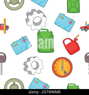 Car repairs pattern, cartoon style Stock Vector