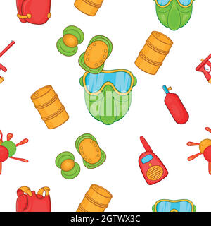Competition paintball pattern, cartoon style Stock Vector
