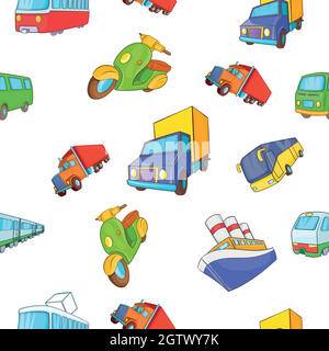 Transport pattern, cartoon style Stock Vector