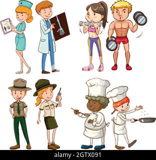 People doing different jobs Stock Vector