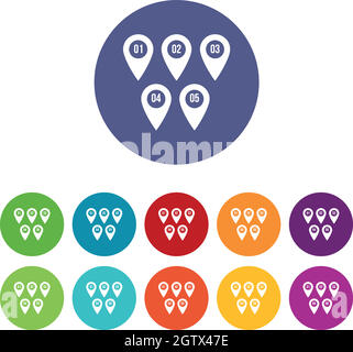Pointer marks set icons Stock Vector