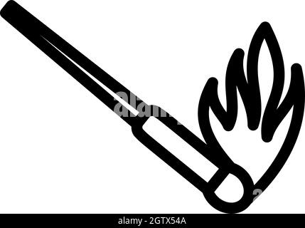 Burning Matchstik Icon Stock Vector