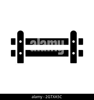 Wooden farm fence from crossed planking glyph icon Stock Vector